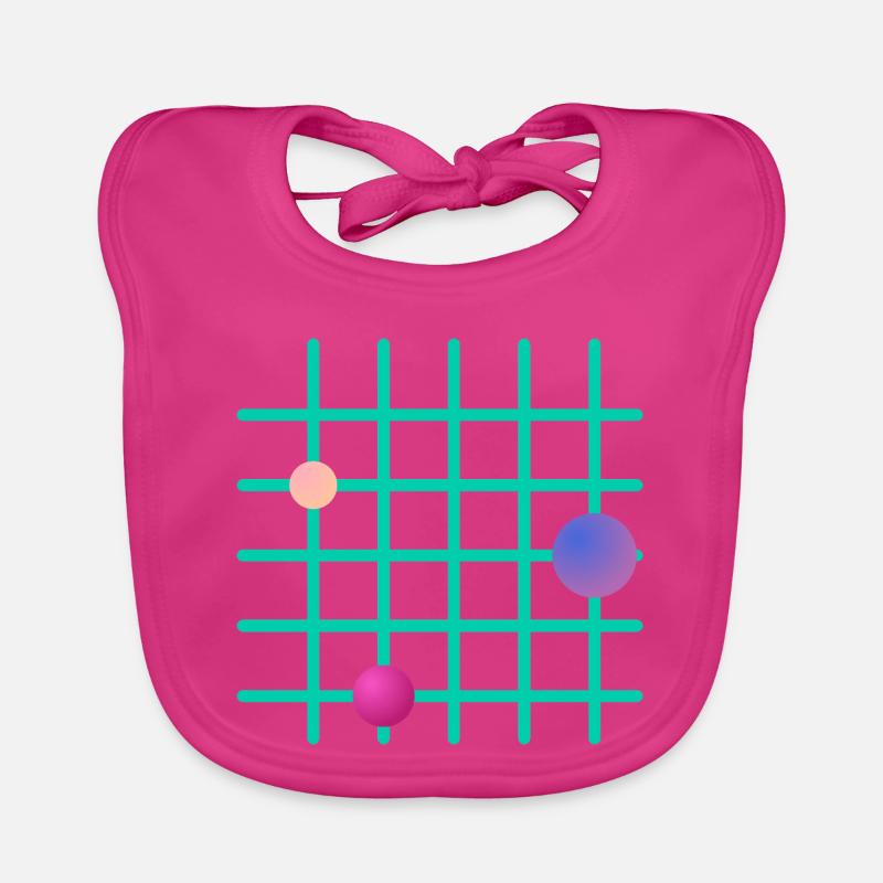 Geometric Grid with Color Spheres Organic Baby Bibs