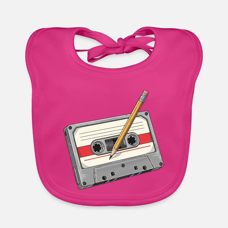 Analogkassette mit Bleistift Baby Bio-Lätzchen