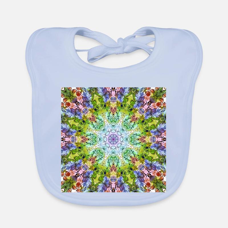 Mandala de Fleurs Kaléidoscope Bavoir bio Bébé