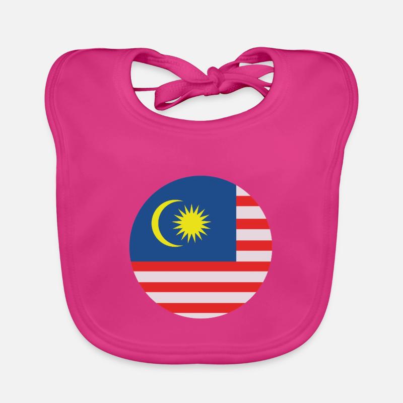 Drapeau rond de Malaisie Bavoir bio Bébé