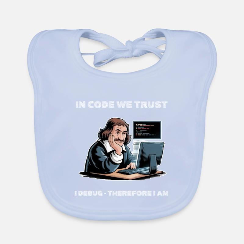 Philosopher Descartes Meme - for dark background Organic Baby Bibs