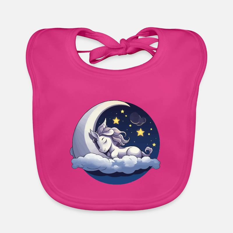 Licorne Moondream sur le Nuage Bavoir bio Bébé