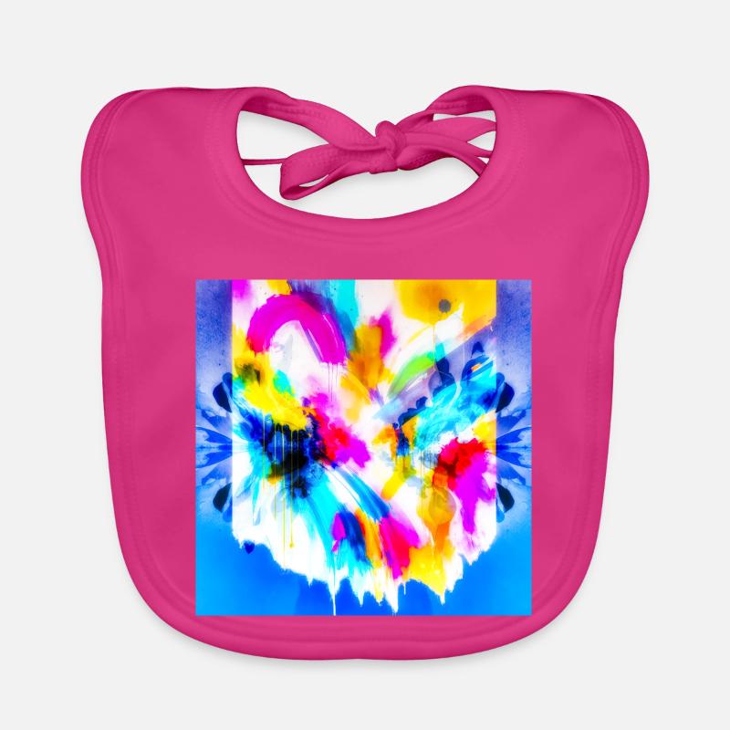 Farbexplosion im Aquarell Baby Bio-Lätzchen