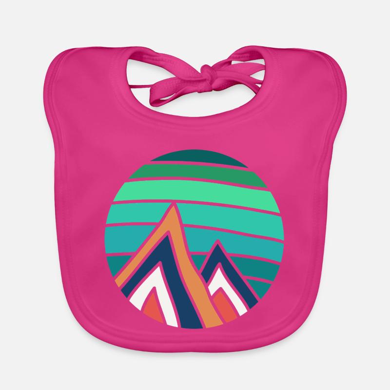 Turquoise Circle Mountains Organic Baby Bibs