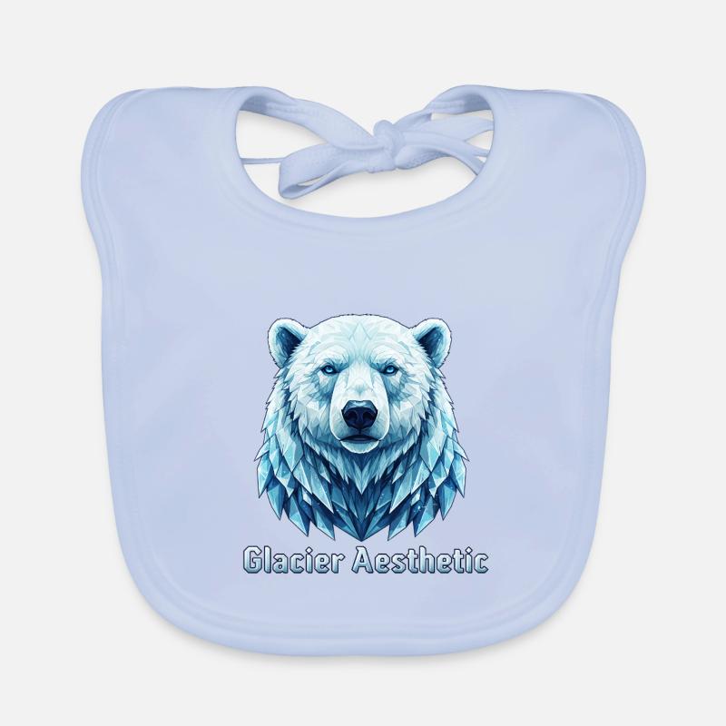 Polar Bear Glacier Aesthetic Polygon Organic Baby Bibs
