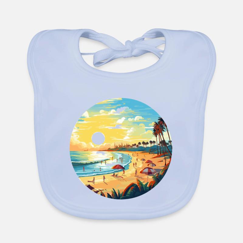 Sunset on the palm beach Circle Organic Baby Bibs