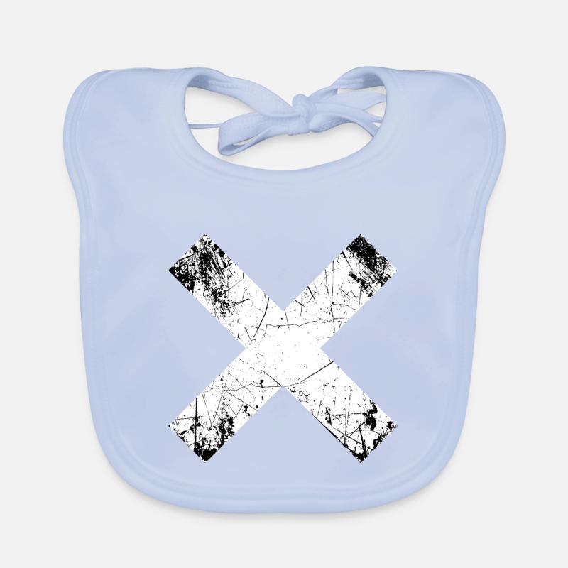 Grunge X Cut Pattern Organic Baby Bibs