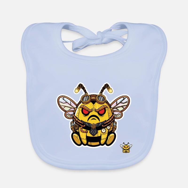 Bionic Edgy Steampunk Cyborg Bee Organic Baby Bibs