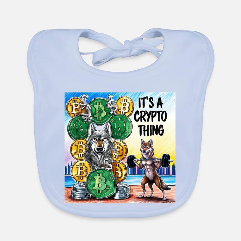 Crypto Wolf und Fuchs Kraft Baby Bio-Lätzchen