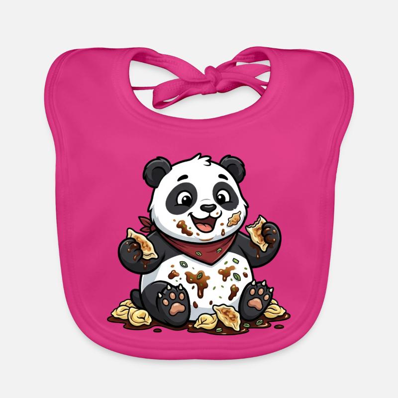 Panda mignon avec Tortellini Chaos Bavoir bio Bébé