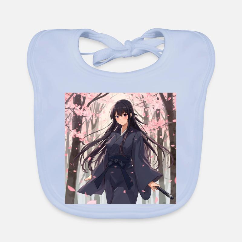 Sakura Samurai im Wald Baby Bio-Lätzchen