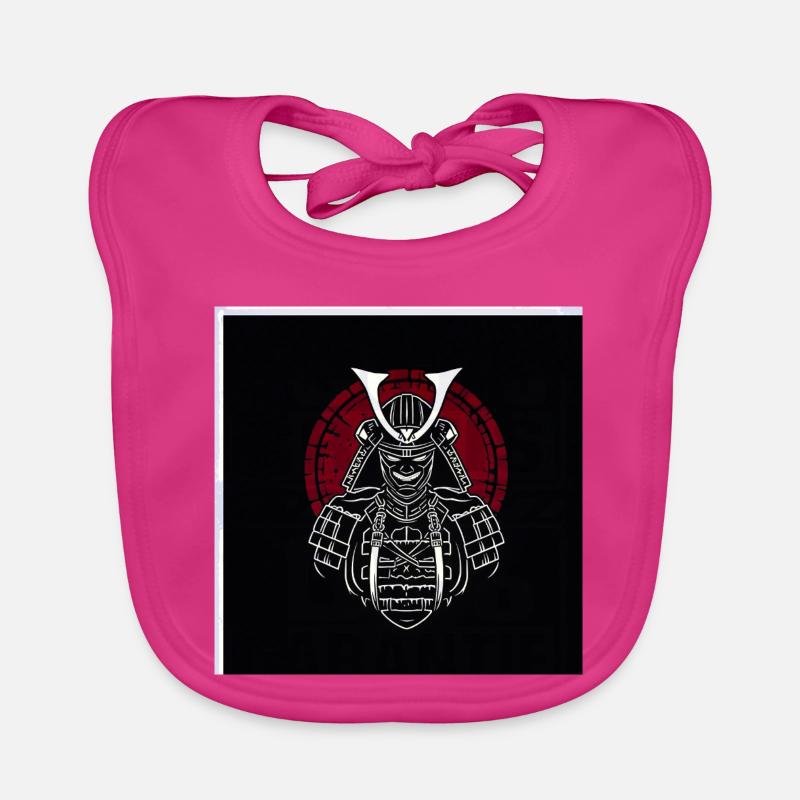 Samurai helmet with red crest Organic Baby Bibs
