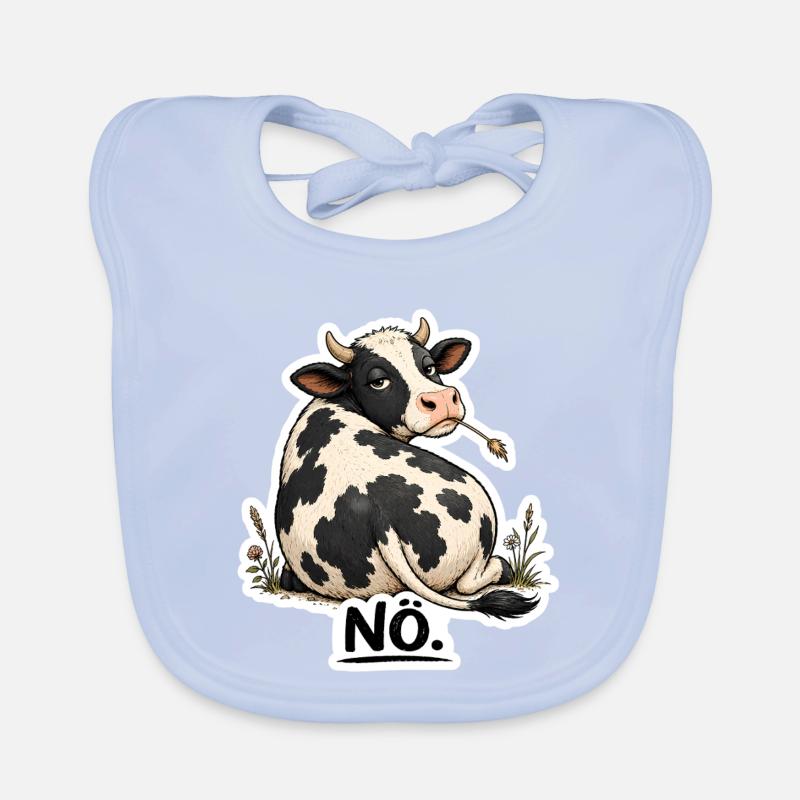 Kuh „NÖ.“ – Lustiges Statement  Baby Bio-Lätzchen