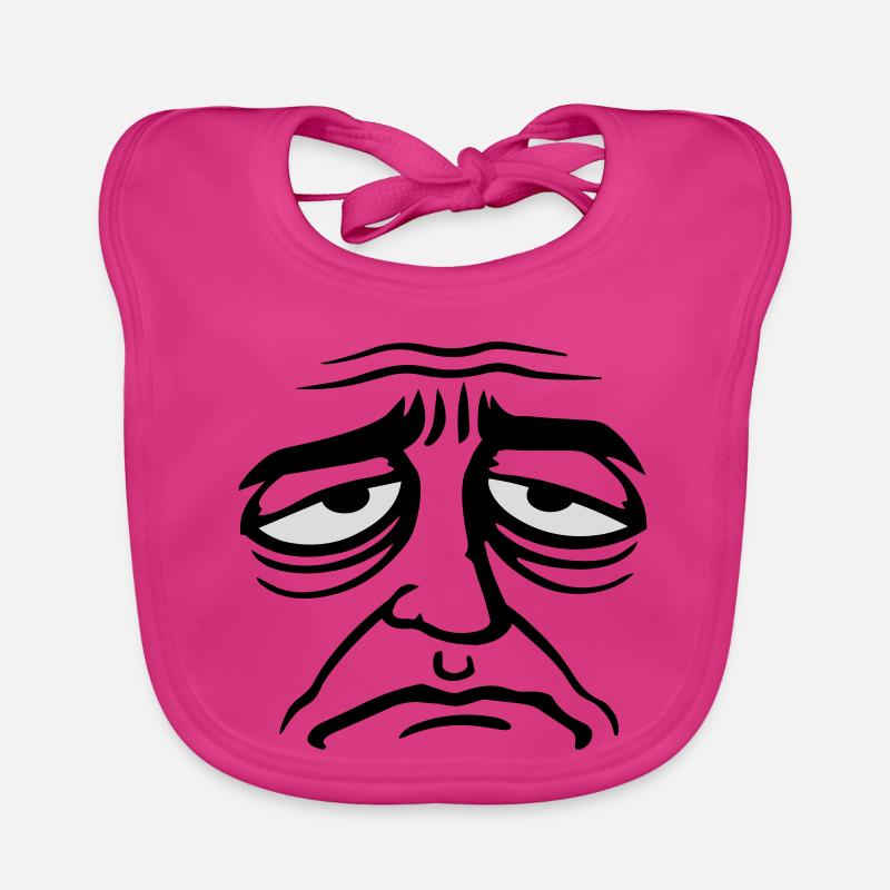 Grumpy sad disappointed face funny Organic Baby Bibs