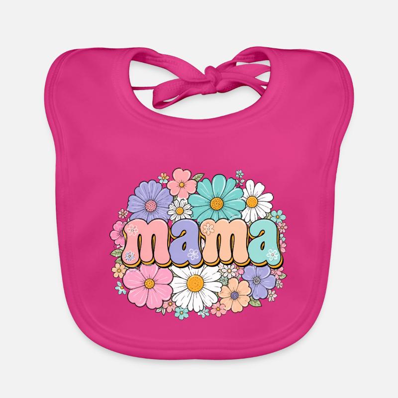 Retro Mama Blumen Baby Bio-Lätzchen