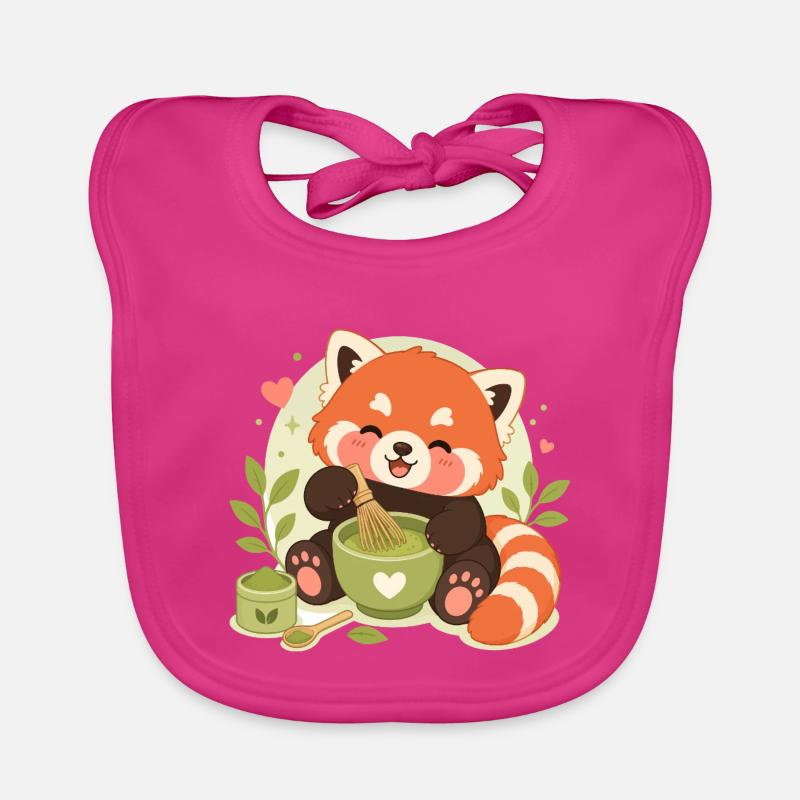Amour du Matcha Panda Rouge Bavoir bio Bébé