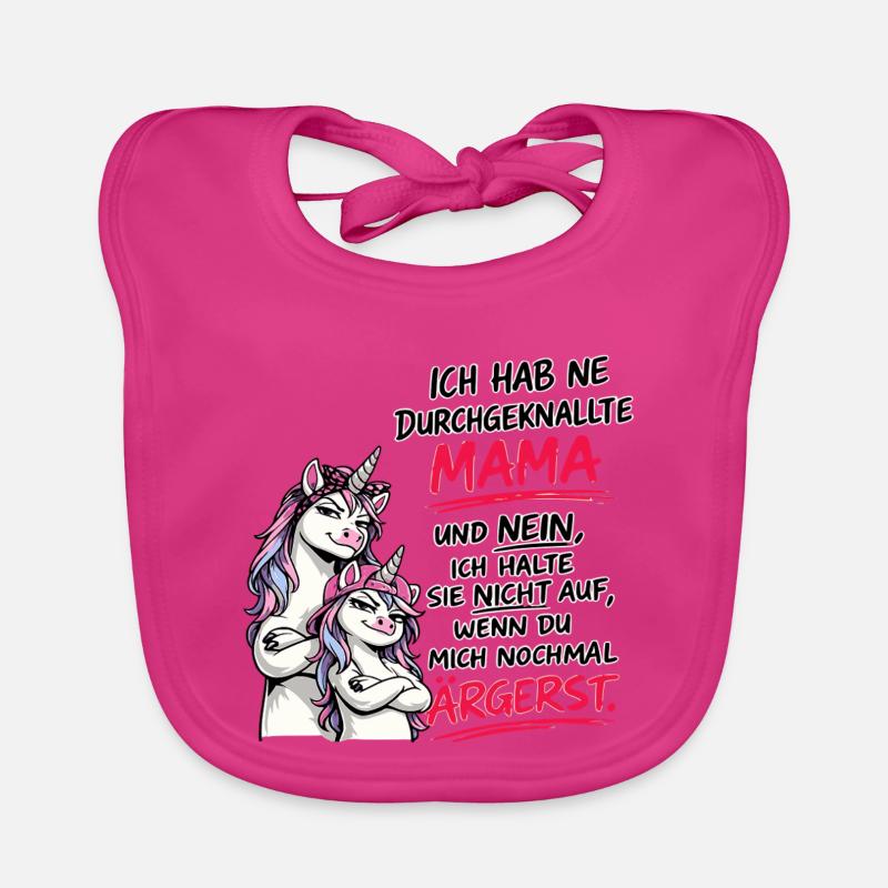 Durchgeknallte Mama Unicorn Spruch Baby Bio-Lätzchen