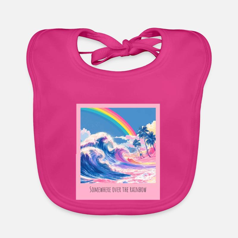 Rainbow Beach Rétro Wave Bavoir bio Bébé