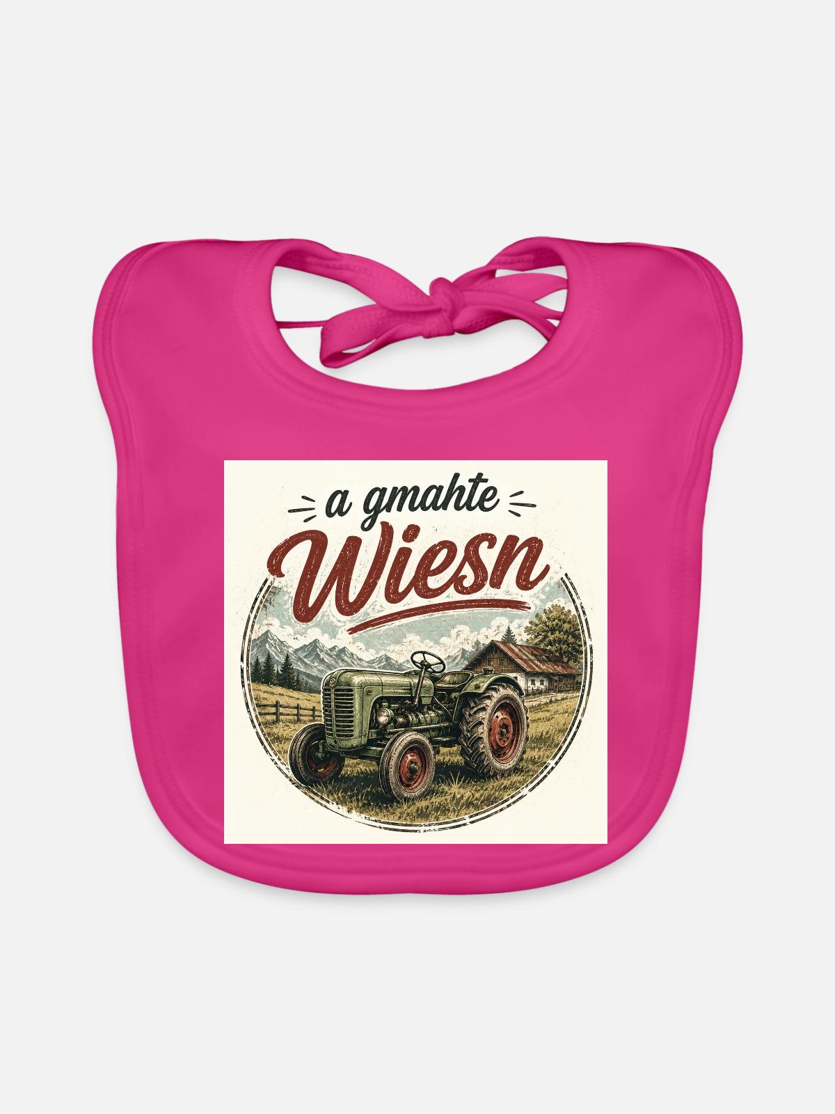 Landleben - Baby Bio-Lätzchen - Fuchsia - Vorne