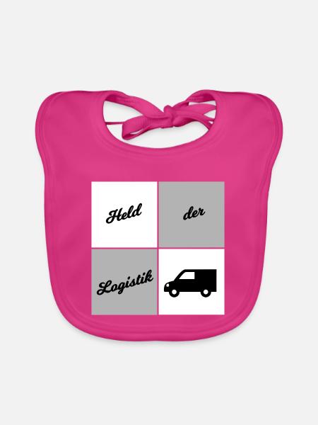 Held der Logistik - Baby Bio-Lätzchen - Fuchsia