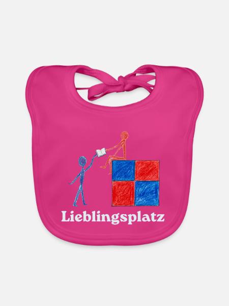 Lieblingsplatz Lernfreundschaft - Baby Bio-Lätzchen - Fuchsia