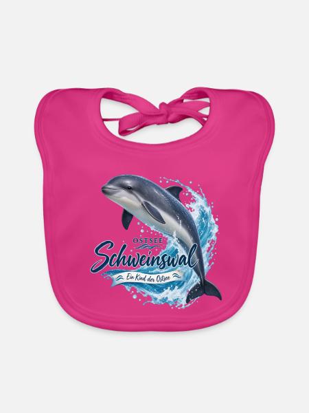 Schweinswal Ostsee Spritzer - Baby Bio-Lätzchen - Fuchsia