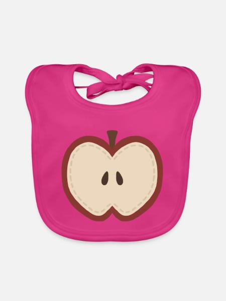 Patchwork-Apfelscheibe - Baby Bio-Lätzchen - Fuchsia