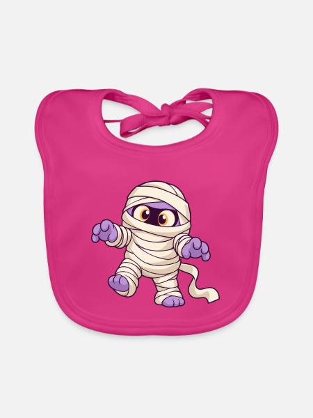 Lustige kleine Halloween-Mumie - Baby Bio-Lätzchen - Fuchsia