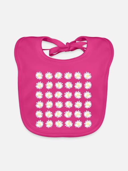 Gänseblümchen Blumen - Baby Bio-Lätzchen - Fuchsia