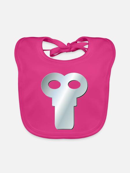 Aufziehschlüssel Werkzeuge - Baby Bio-Lätzchen - Fuchsia - Vorne