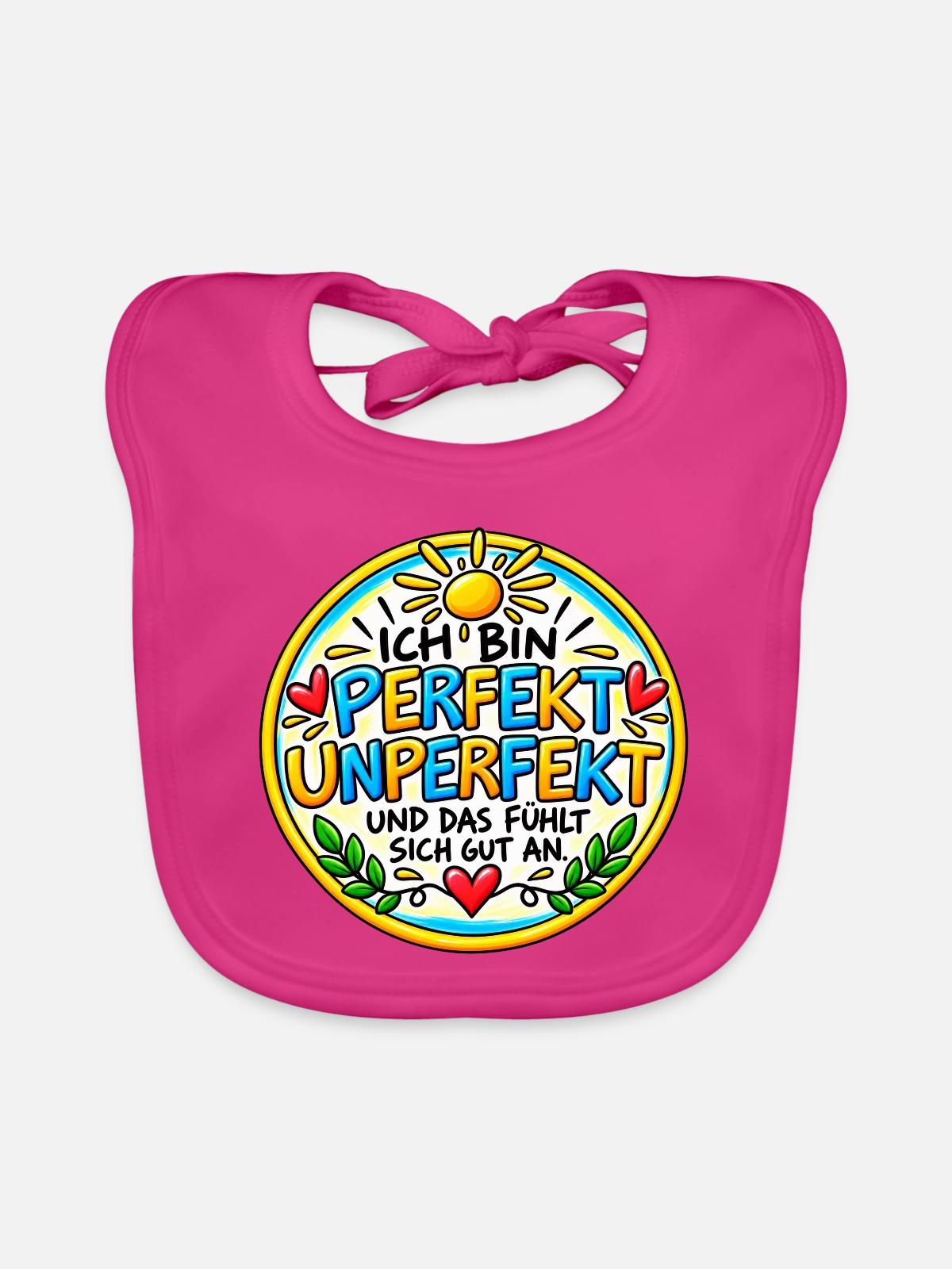 Perfekt-unperfekt - Baby Bio-Lätzchen - Fuchsia - Vorne