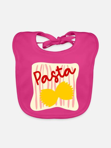 Farfalle Pasta Küche - Baby Bio-Lätzchen - Fuchsia - Vorne