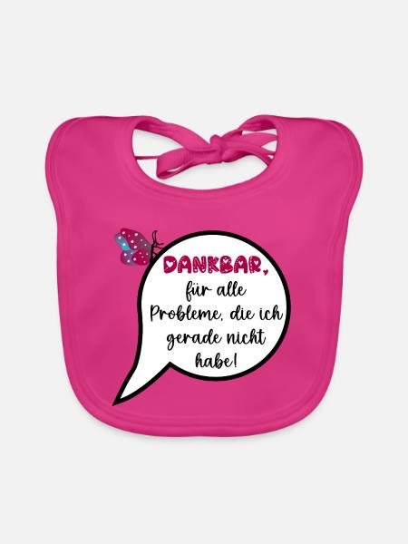 Wertschätzung, Keine Probleme - Baby Bio-Lätzchen - Fuchsia - Vorne