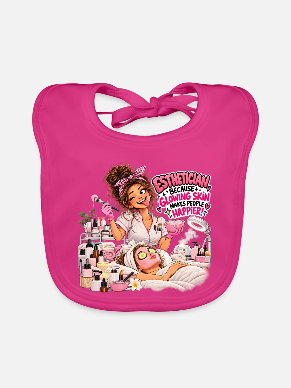Glow Joy Kosmetikerin - Baby Bio-Lätzchen - Fuchsia - Vorne