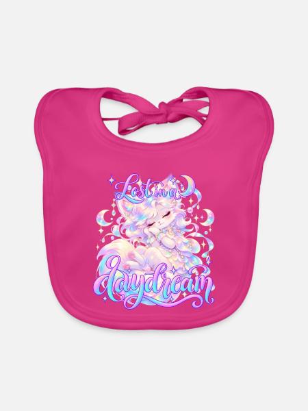 Lost in a Dream  - Baby Bio-Lätzchen - Fuchsia - Vorne
