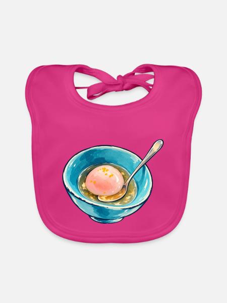 Blaue Aquarell-Eierschale - Baby Bio-Lätzchen - Fuchsia