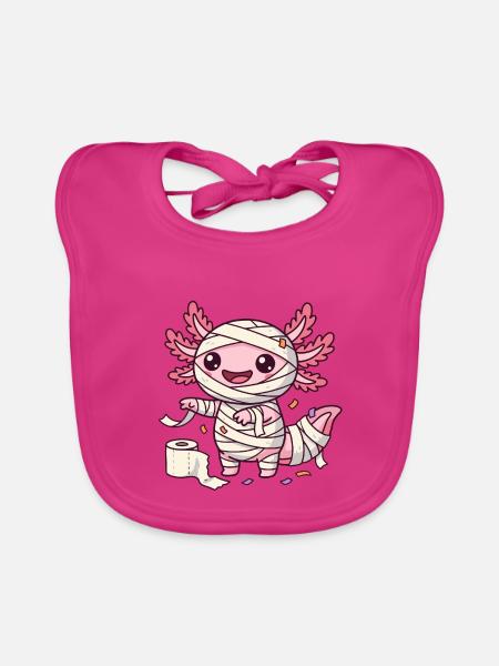 Mumien-Axolotl - Baby Bio-Lätzchen - Fuchsia