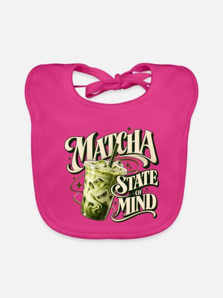 Matcha-Geisteszustand - Baby Bio-Lätzchen - Fuchsia - Vorne