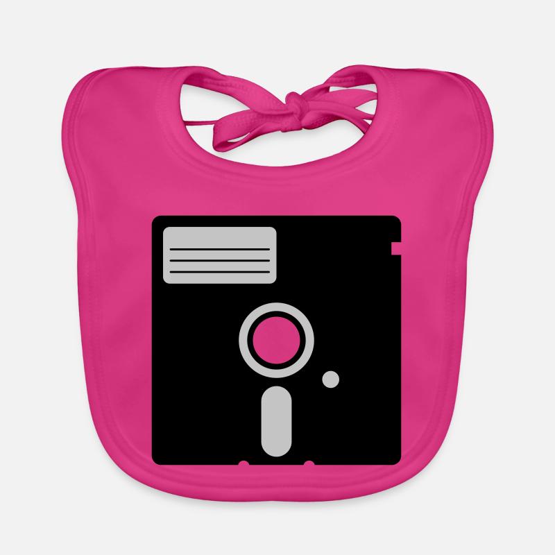 retro floppy disk Bavoir bio Bébé