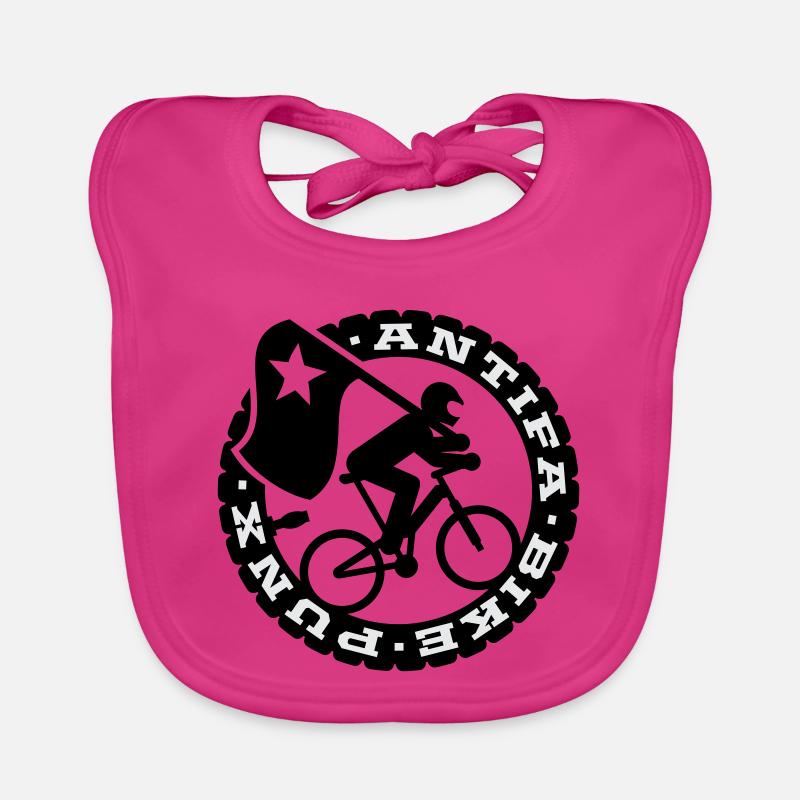 Antifa Bike Punks - Bavoir bio Bébé - fuchsia