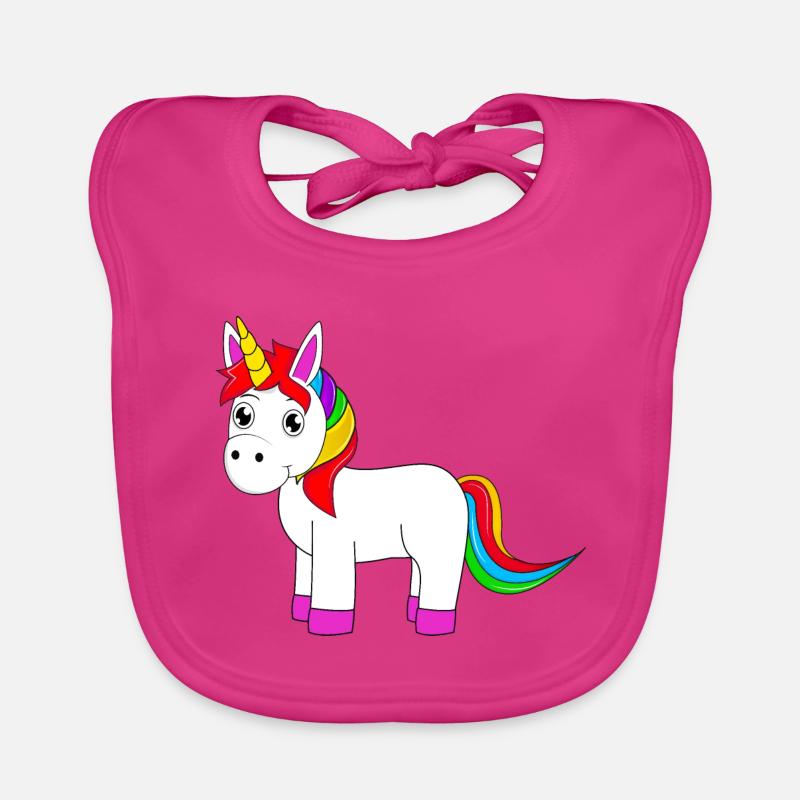 süßes Einhorn - Baby Bio-Lätzchen - Fuchsia