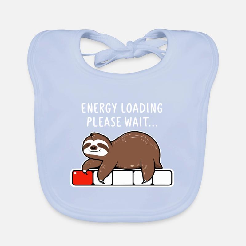 Faultier Energy Loading Please Wait Baby Bio-Lätzchen