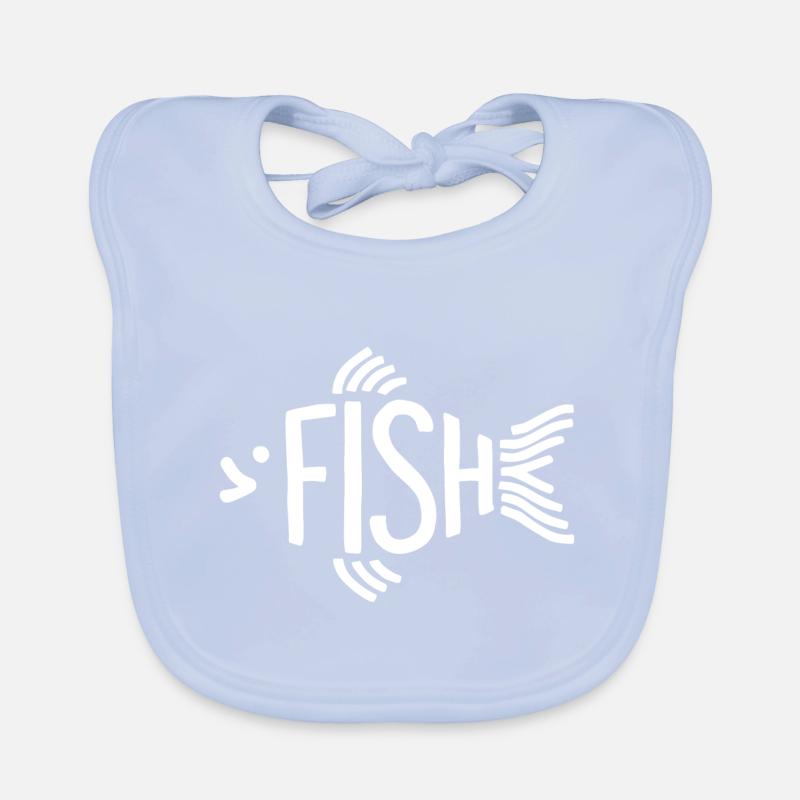 Fish Bone Skeleton Herringbone Fishing Organic Baby Bibs