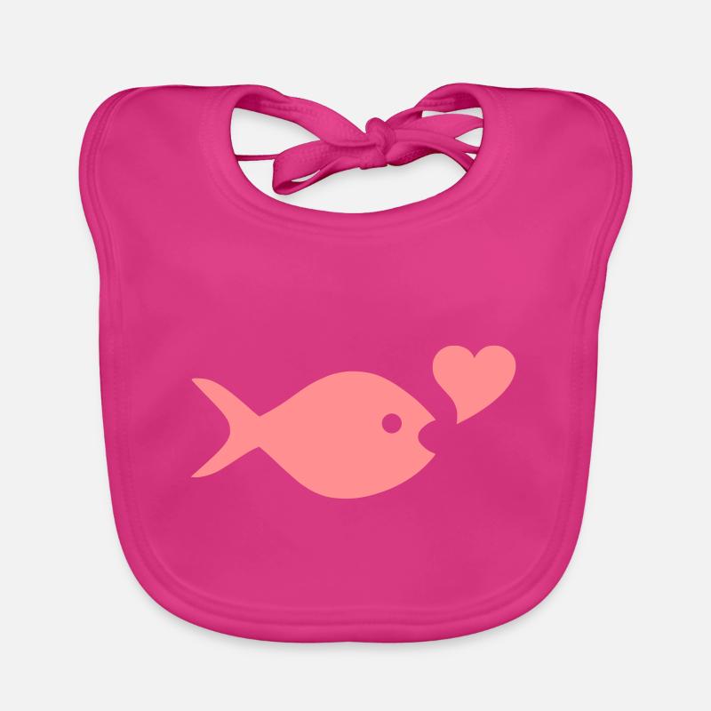 ★ couleurs de conception modifiables ★ poisson, coeur, bulle d'air Bavoir bio Bébé