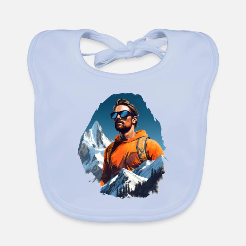 Bergsteiger vintage illustration klettern Mann Baby Bio-Lätzchen