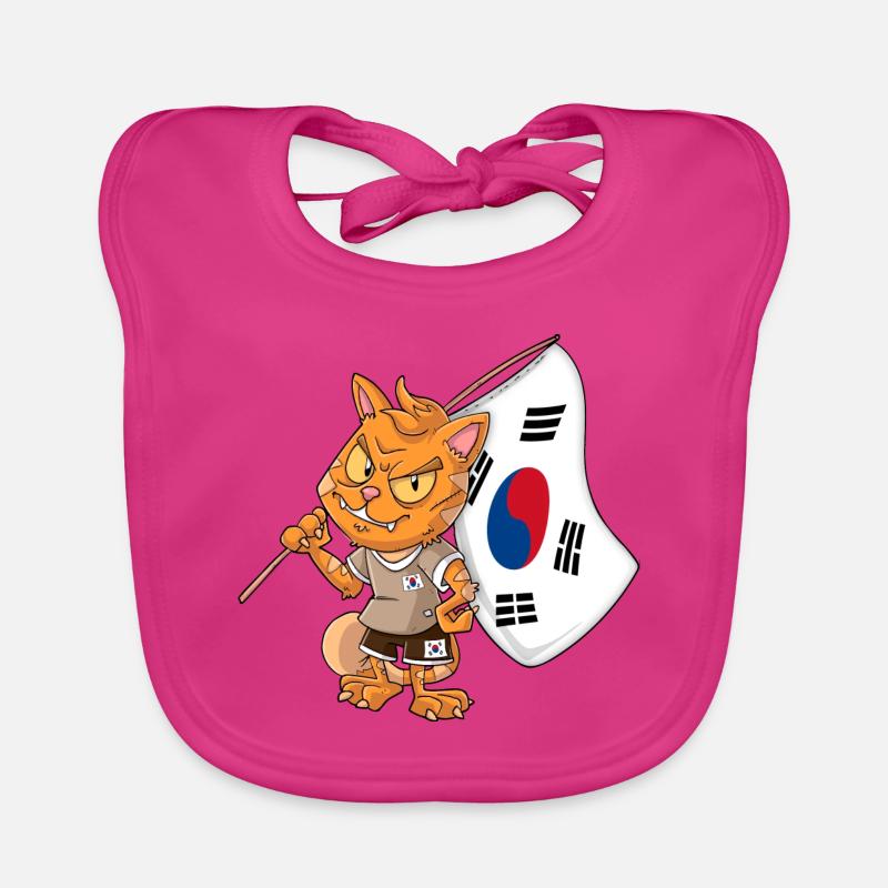 Chat fan sud-coréen Bavoir bio Bébé