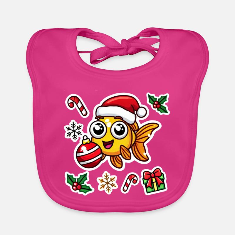 Baignade de Noël poisson rouge Bavoir bio Bébé