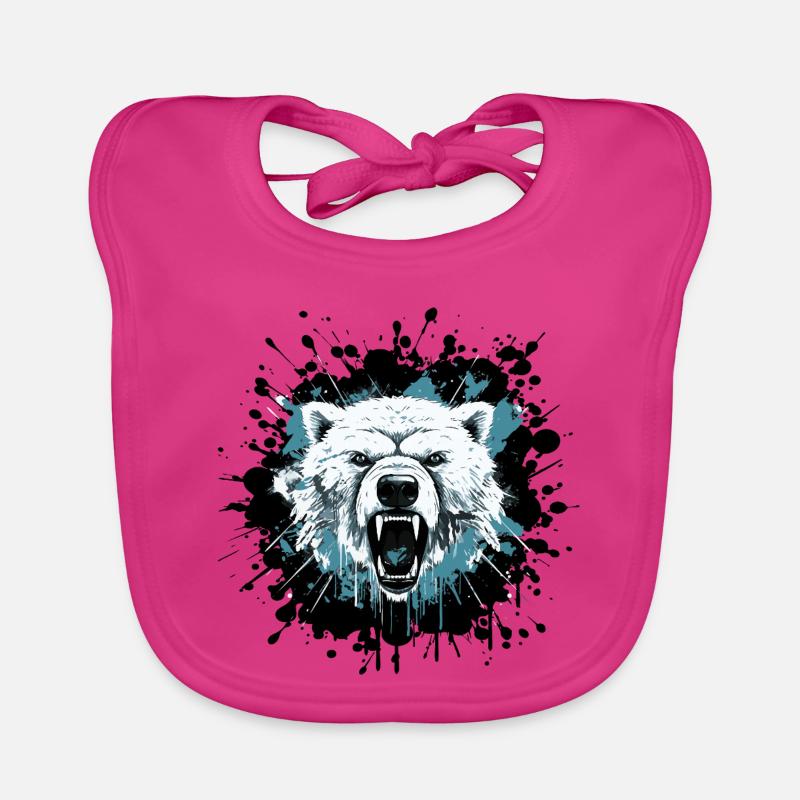 Polar bear in splatter style Organic Baby Bibs