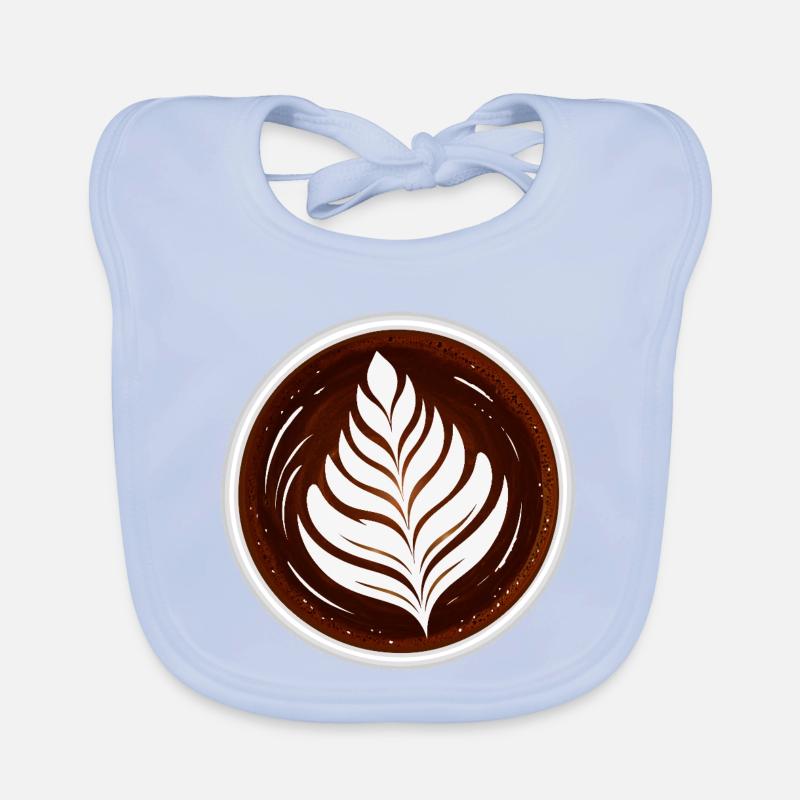 Latte Art Leaf Cappuccino Design Bavoir bio Bébé