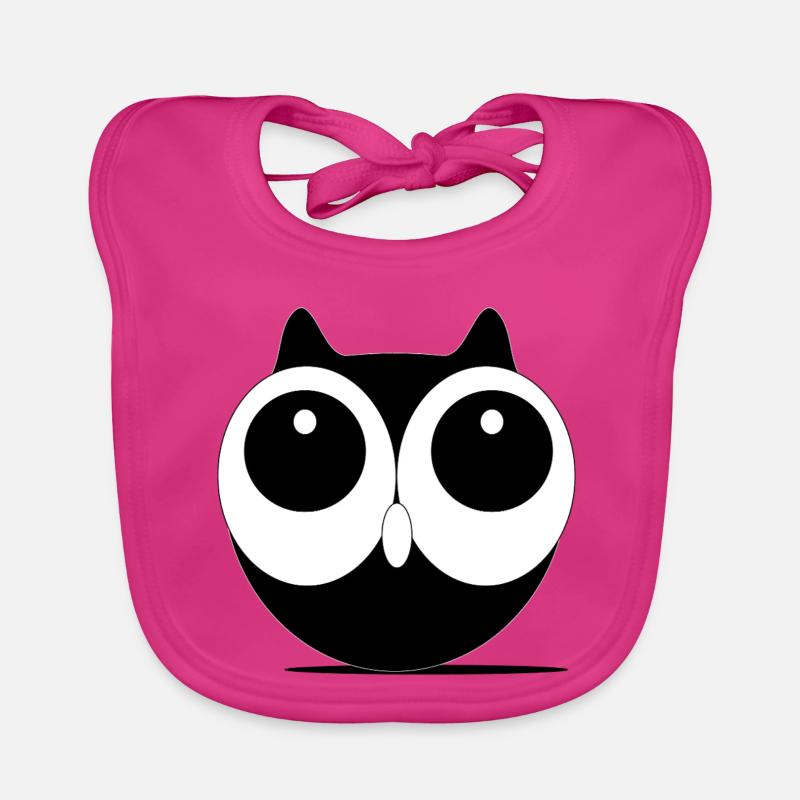 Großaugen  Eule Kawaii Schwarzweiß Baby Bio-Lätzchen